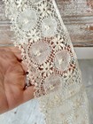 Antique French Needle Lace Trim C1900 Handmade Bobbin Lace Floral Circle Patter