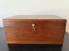 Antique Mahogany Chest With Brass Handles And Inner Tray