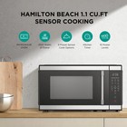 Hamilton Beach 1 1 Cu Ft Countertop Microwave Oven  Black And Stainless Steel