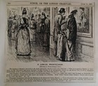 Punch Cartoon 1887 Antique Original Rare Vhtf Etch Fashion Artist Humour Critic 
