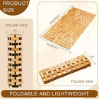 2 Pcs Bamboo Shower Mat Wood Bath Mat Bathroom Bamboo Rug Non Slip Waterproof Wo