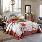 Christmas Quilt Set Bedspread Set B023  Red  King