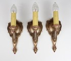 Antique Vintage 1930 s Three Riddle Wall Lamp Lights Sconces