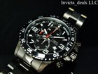 New Invicta Men s 45mm Specialty Pilot Chronograph Combat Triple Black Ss Watch