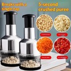 Manual Onion Chopper Garlic Press Stainless Steel Food Crusher Vegetable Tool