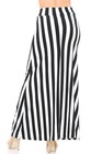 Buttery Soft Black And White Wide Stripe Plus Size Maxi Skirt