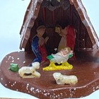 Tiny Nativity Scene Christmas Creche 2  Manger Stable Hong Kong  missing Head