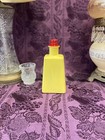 Decorative Bottle Stained Glass Hand Painted Upcycled Yellow Red Sunflower