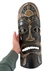 Vintage Large Hand Carved 14    Wooden Tiki Totem Mask Wall Display Polynesian