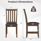 Wooden Dining Chair Set Of 2 W rubber Wood Frame  Padded Seat  Curved Back
