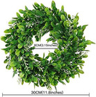 Lskytop 4 Pcs Boxwood Wreath Artificial Green Leaves Wreath Door Wall Window Dec