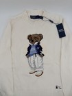 Polo Bear Ralph Lauren White College Sweater Women   s Small