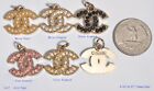  Chanel Pendant Crystal Chanel Button Cc Gold Edge  22mm  5pc 
