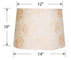 Simplee Adesso Rose Embroidery White Fabric Uno Lamp Shade  10 h X 14 d  Classic