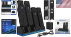 Convenient Wii wii U Remote Charging Station With 4-pack Rechargeable Batteries