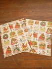 Vtg 1980 Current Gift Wrap Set 6 Sheets Country Christmas 12 Days Santa Workshop