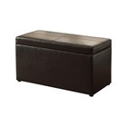 30in Hinged Storage Ottoman Faux Leather Footrest Organizer Indoor Use