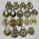 Brass Horse Medallion Lot Of 44 Antique To Vintage Horseshoe Job Lot As Is Tlc