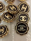 Lot Of 10       15 Mm  Designer Cc  Button Replacement Gold Tone Chanel Button