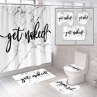 Get Naked Shower Curtain Bathroom Rug Set Bath Mat Non-slip Toilet Lid Cover