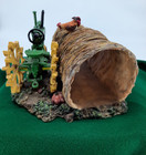Vintage John Deere Farm Scene Display     Model D Tractor W  Rooster And Hay Roll
