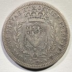 1827 Sardinia 2 Lire Silver Italian States Scarce Type Coin Old Cleaning Sharp