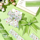 2 Rolls 10 Yards Spring Flower Wired Edge Ribbons  2 5inch Green Burlap Jute Wil