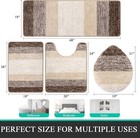 Bsmathom Bathroom Rugs Sets 4 Piece With Toilet Lid Cover  Non-slip Bath Rugs Fo
