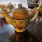 Vintage Child Toy Tea Set Dishes Bunny Rabbit On Swing Japan Luster