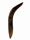Vintage Australian 20inch Boomerang Wood Carved Kangaroo Emu Tribal Art Decor
