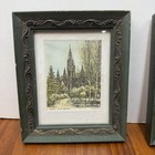 Vintage Ludwig Adamus Vienna Silk Etchings Framed Pair Rathaus   Stephansdom