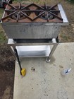 2 Burner Commercial Gas Hot Plate Countertop Cooker W  Cast Iron Grates