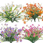 1 2 Bunch Outdoor Artificial Fake Flowers Uv Resistant Plastic Shrubs Home Decor