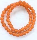 Ghana African Krobo Transparent Orange Recycled Glass Trade Beads-ghana 
