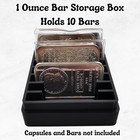 1oz Silver Bar Storage Box - Holds 10x 1oz Capsules - Black Geometric Pattern
