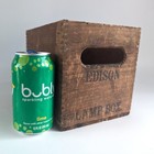 Antique Edison Lamp Box Wooden Crate Finger Jointed Vintage Industrial Mazda