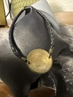 Vintage Peruvian 1 2 Sol Coin Bracelet With Braided Leather Cord
