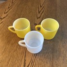 Vintage Federal Glass Handle Mug Cup Usa Flat Bottom Set Of 3