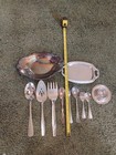 Vintage Silverware Serving Plates  Unique Items Few Items Silver Plated Lot 11