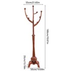 Wooden Freestanding Clothes Rack Bedroom Coat Rack Tree Stand Hanger 8 Hooks