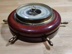 Used Vintage Wood   Brass Nautical Barometer  as Is   
