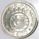 1951 Ngc Ms64 St Thomas Prince Island 5 Escudos Silver 72k Coin  25042701c 