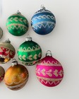 Vintage Shiny Brite 1940 Blown Glass Christmas Ornaments - Lot Of 9 Stenciled