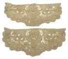 Antique Victorian Womens Bertha Crochet Lace Collar Cuff Sleeve Set