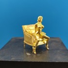 Solid Pure Brass Sexy Sofa Girl Beauty Body Model Statue Figurine Home Car Decor