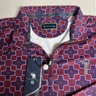 Nwt William Murray Golf Women s Large Burgandy Geometric 1 4 Zip Pullover Shirt