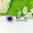 Natural African Amethyst Cufflinks-925 Sterling Silver Gemstone Cufflinks