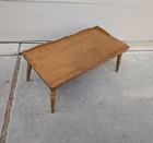 Vintage Rustic Country Colonial Maple Wood Coffee Table Turned Legs Gallery Mcm