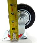  qty 4  3  Swivel Caster Wheels Rubber Base With Top Plate Bearing Heavy Duty