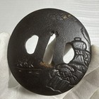 Antique Japanese Iron Tsuba     Figure Design